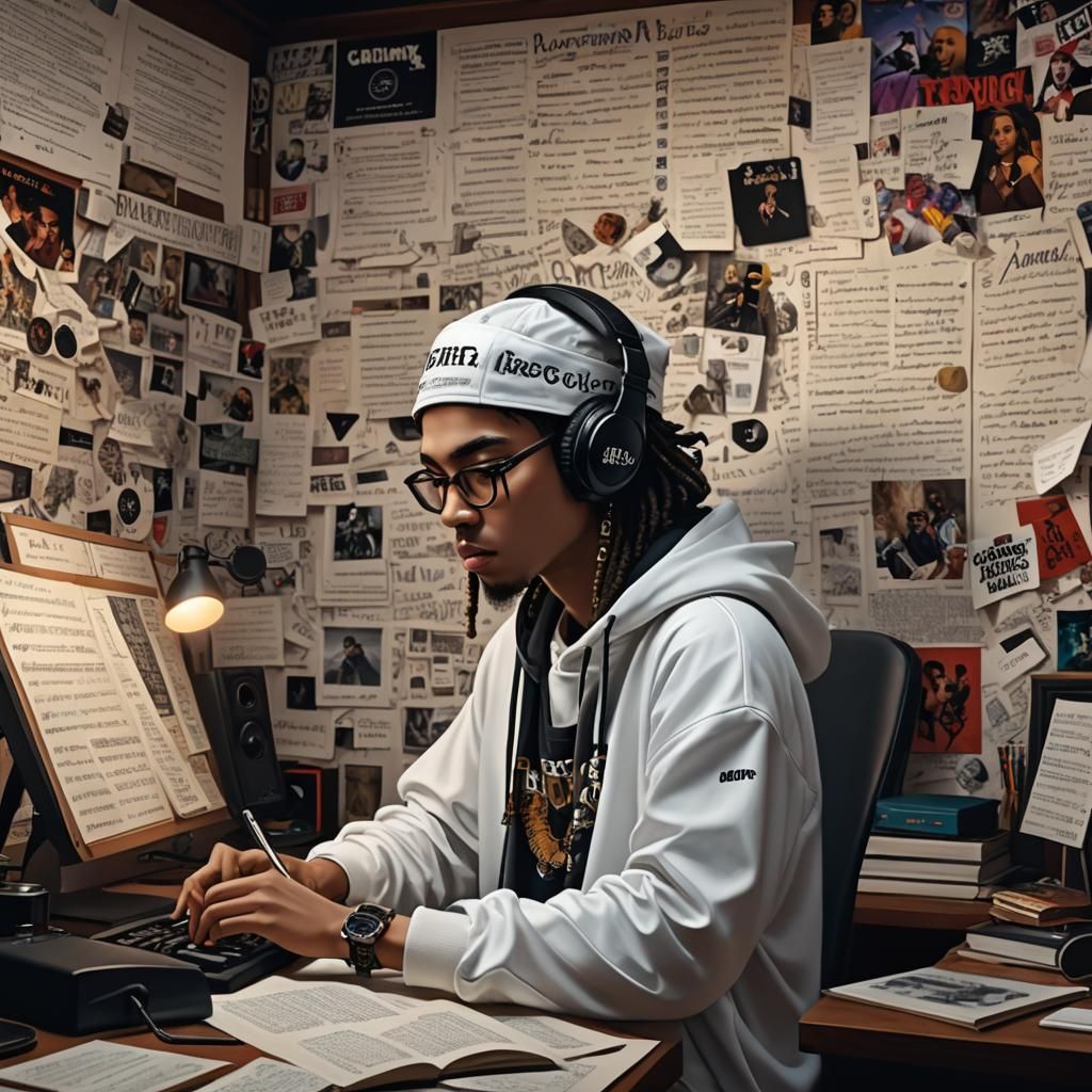 Writing Rap Lyrics: Detailed Matte Painting