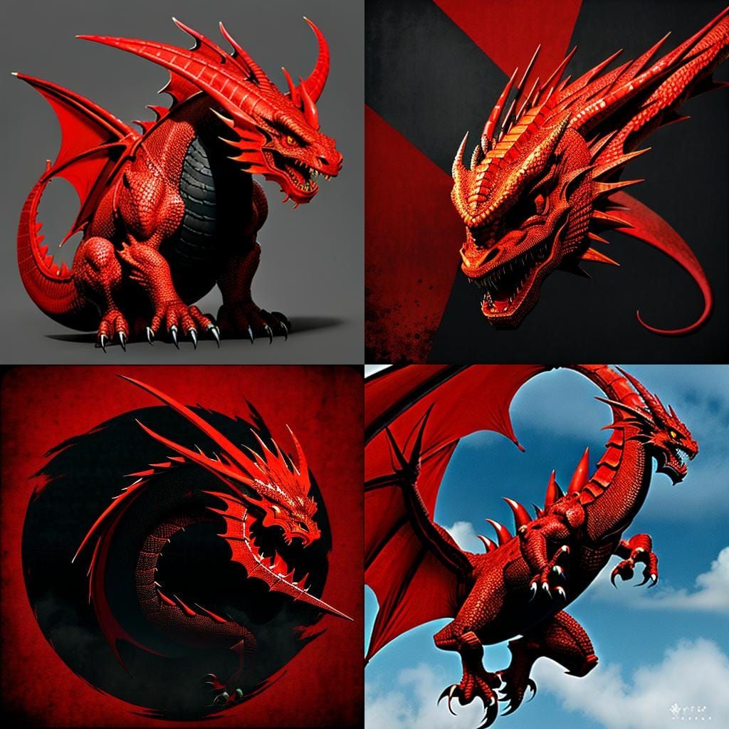 Majestic Red Dragon Generated by AI