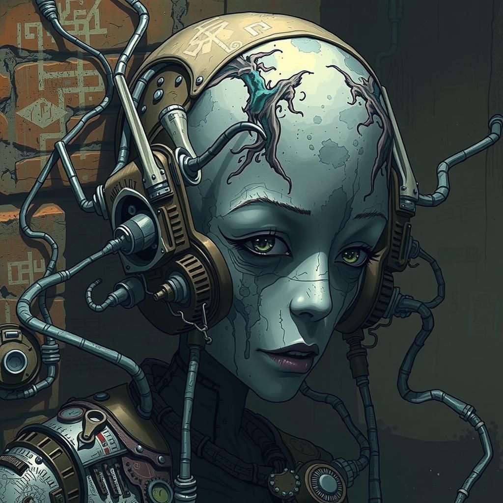 Creepy Ghostly Girl Portrait in Gothic Unreal Engine Style