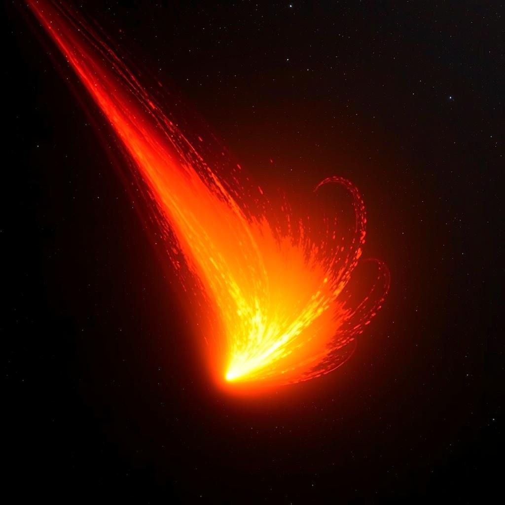 Fiery Meteor Soars Through Space: Abstract Expressionism