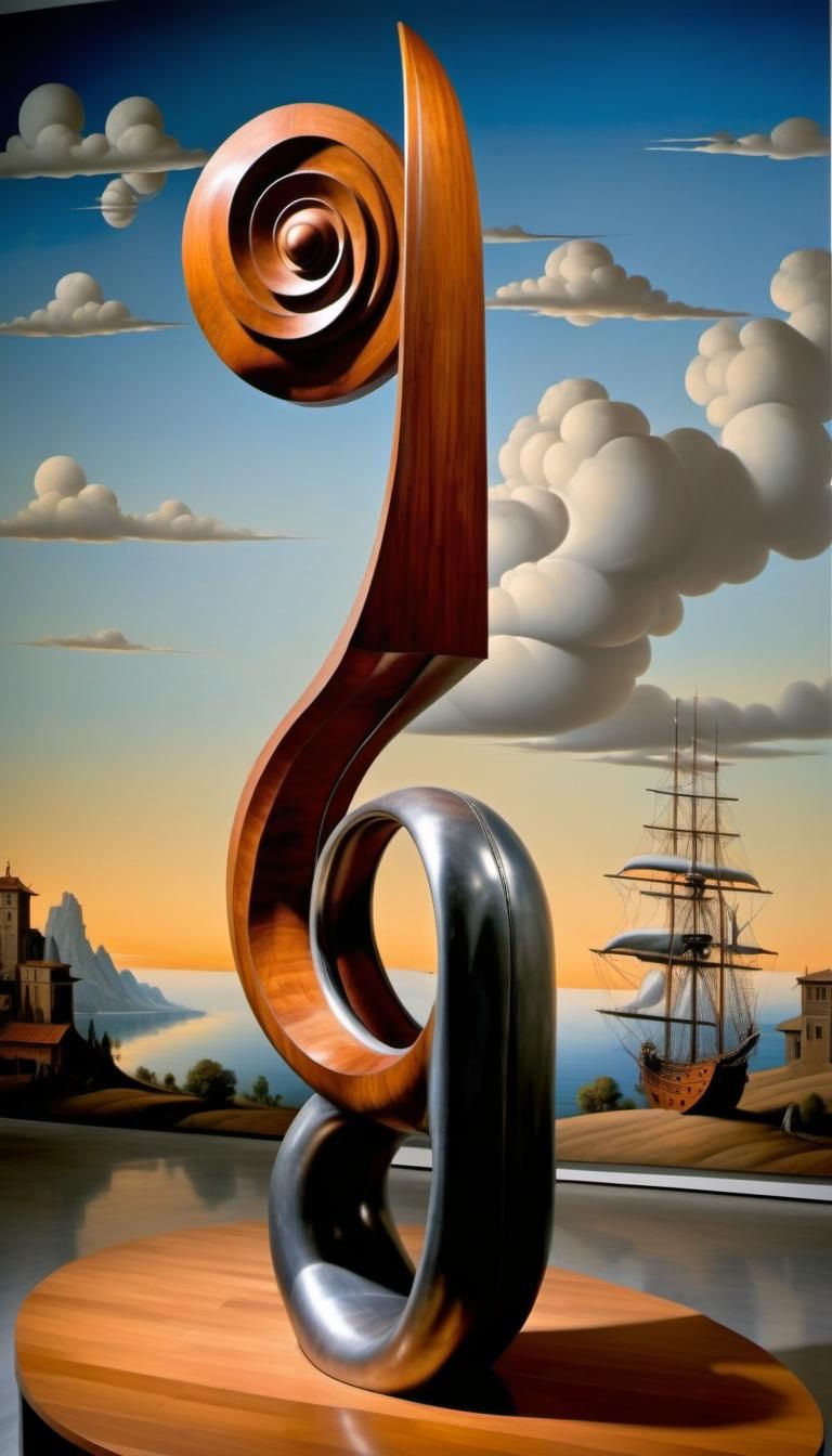 Steampunk Sculpture in Surreal Museum