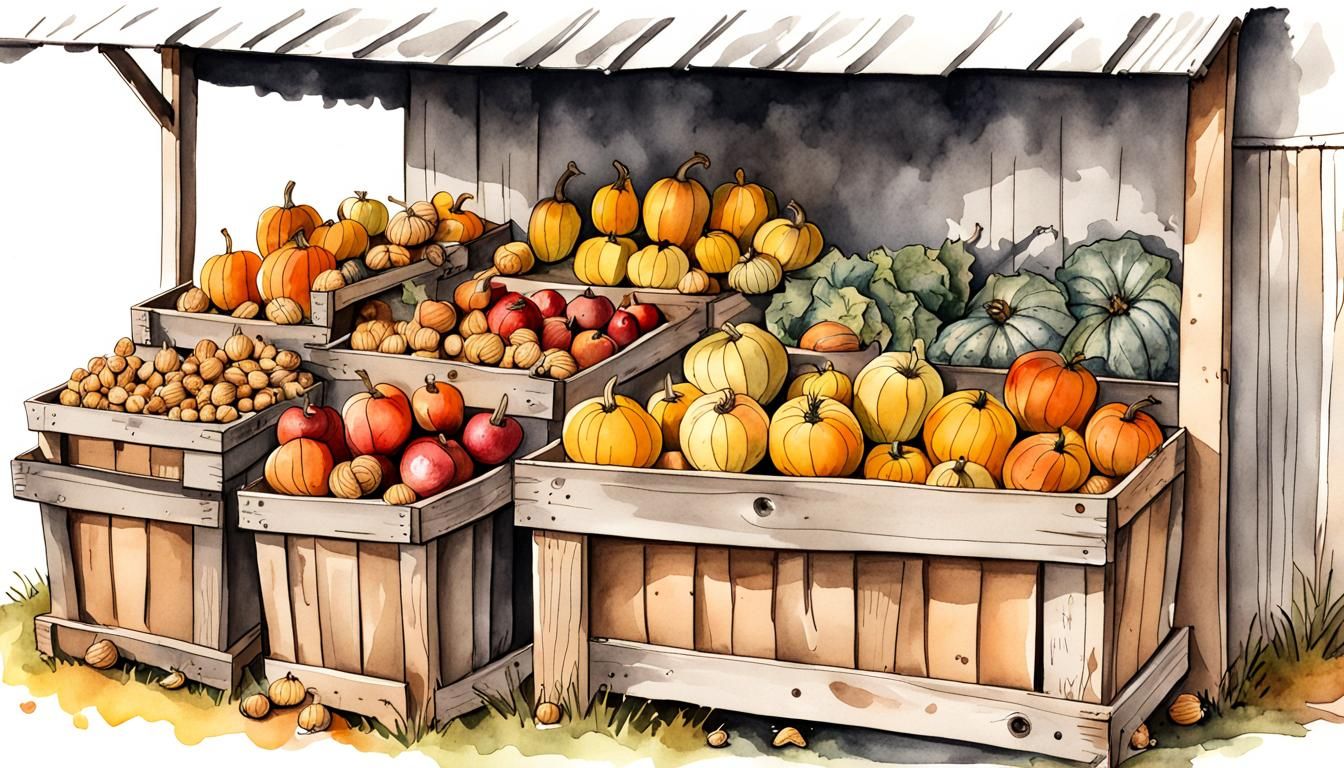 Autumn Harvest at Roadside Farm Stand