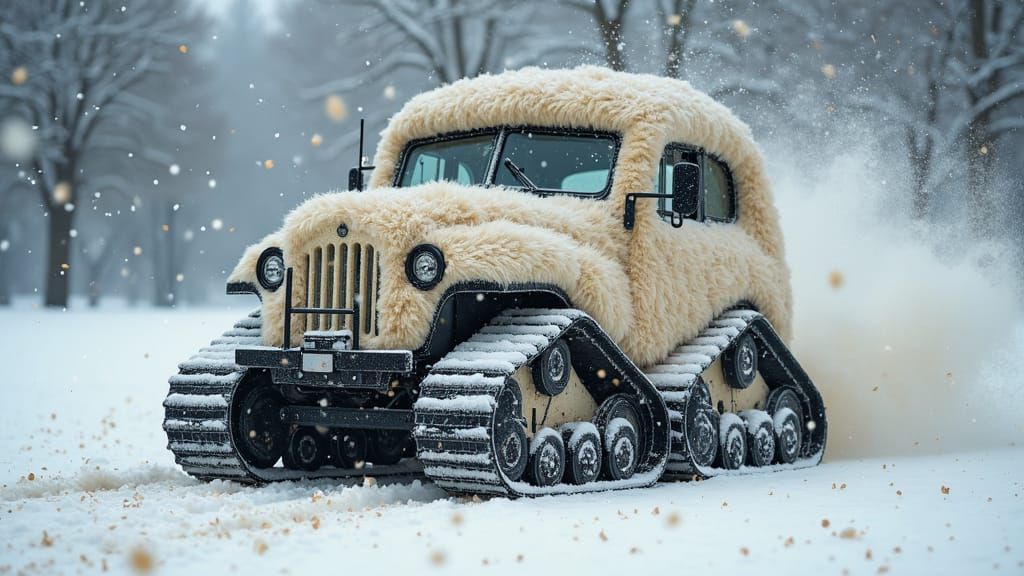 Wool Vehicle in Confetti Blizzard