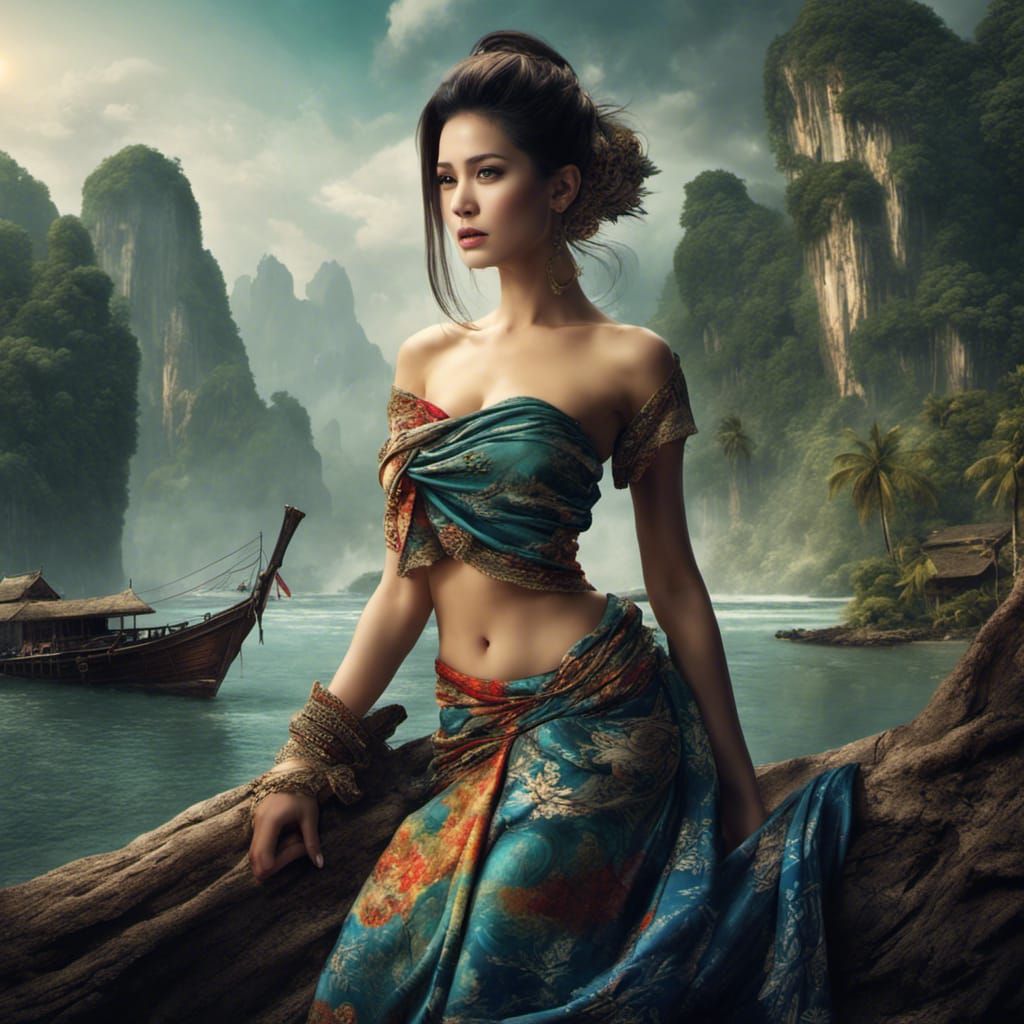 Beautiful Women in Thai Silk: Fantasy Art