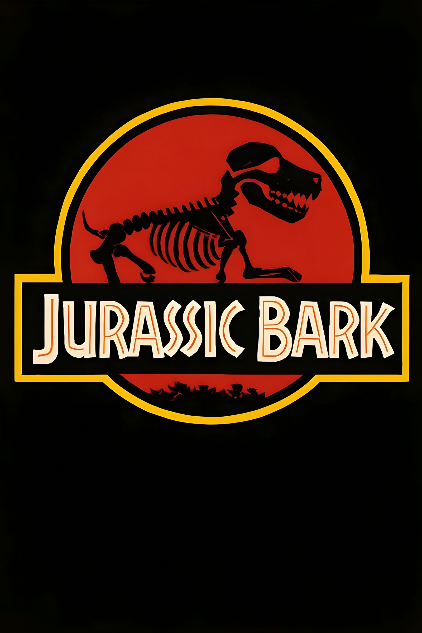 Jurassic Bark Parody Movie Poster with Dog Skeleton