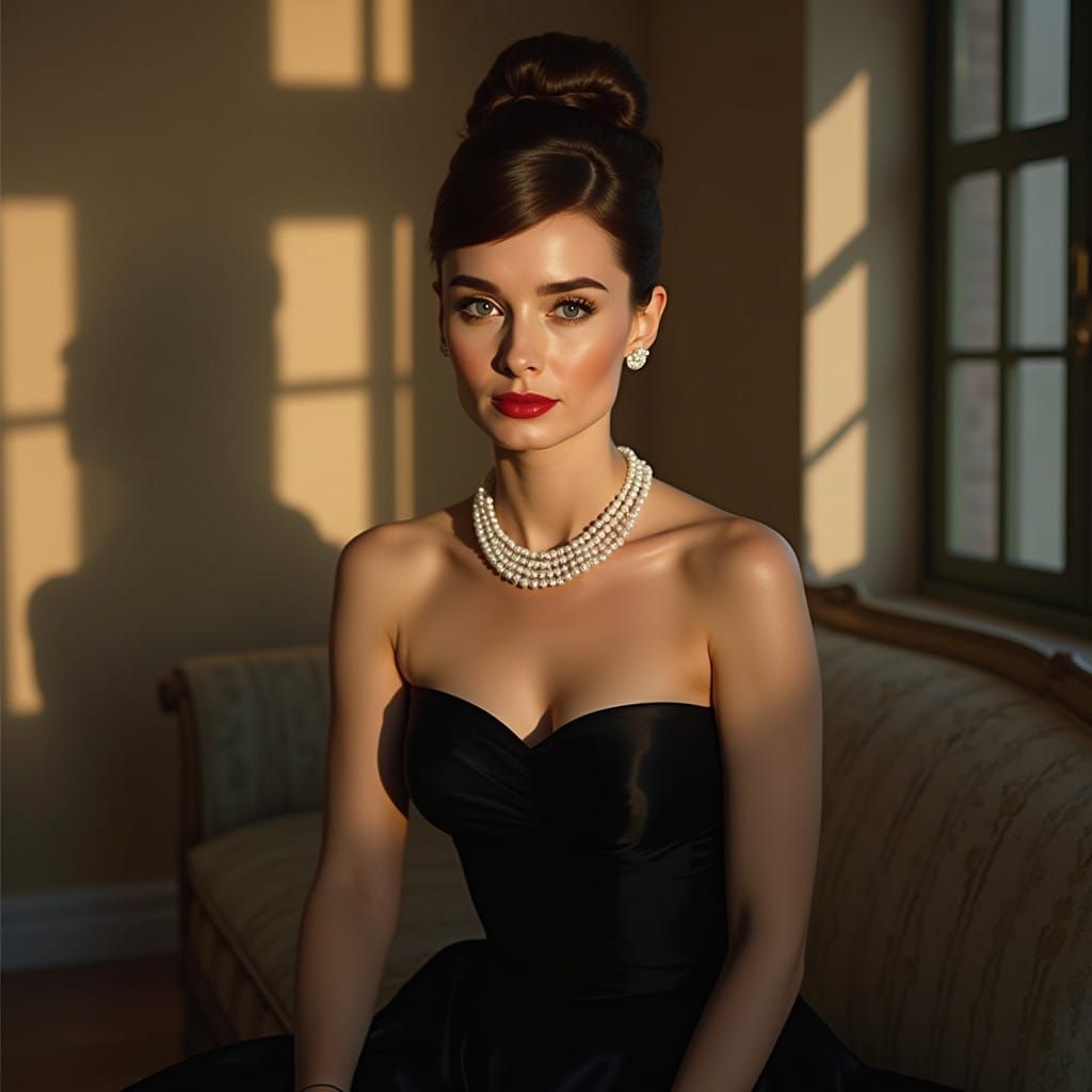 Timeless Hollywood Glamour Portrait of a Elegant Woman