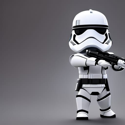 First Order Stormtrooper Chibi Pixar in 3D