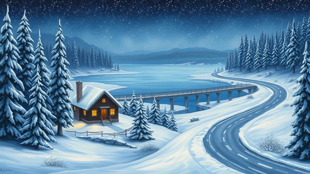 Cozy Winter Wonderland in Dreamy Realism