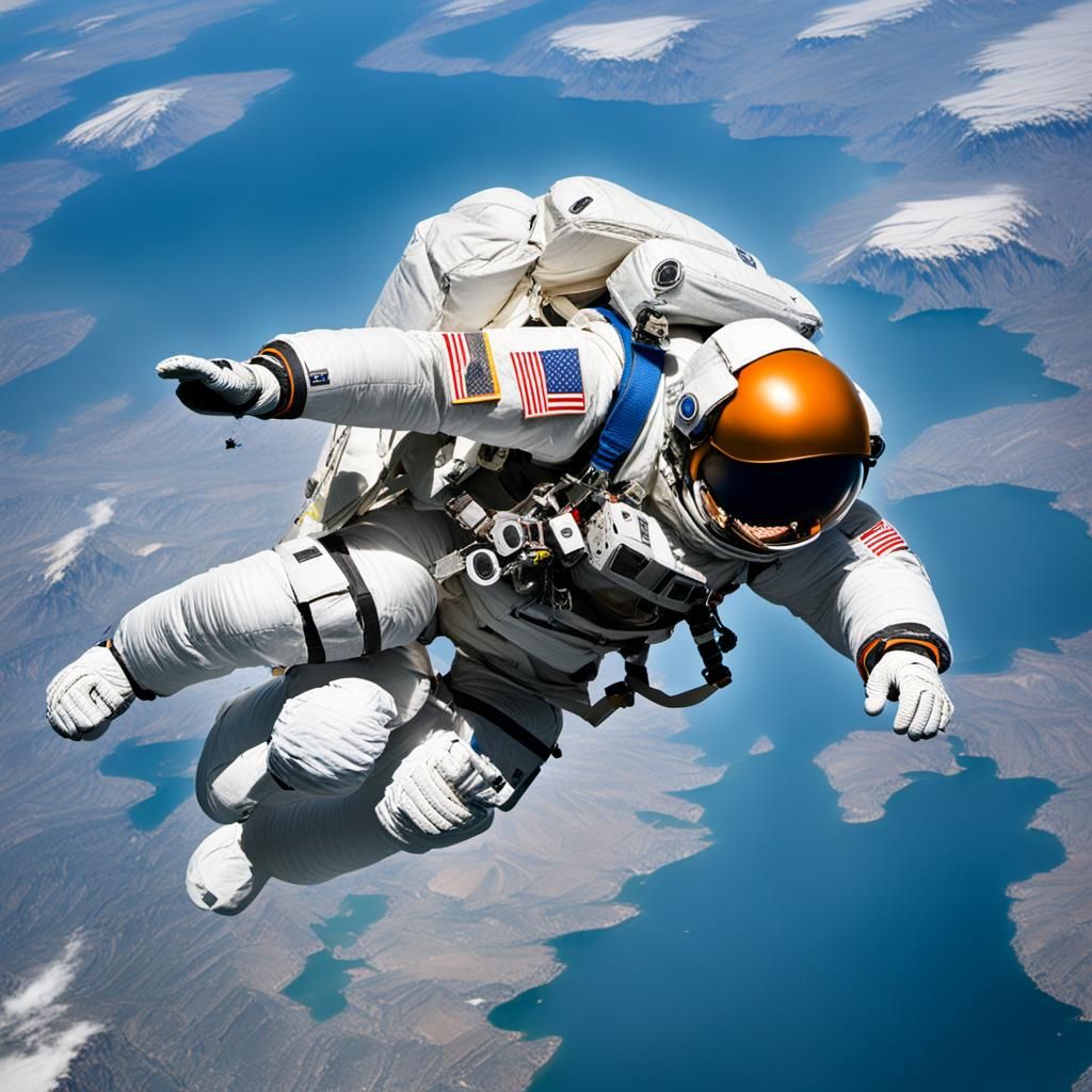 Astronaut Base Jumping in Space