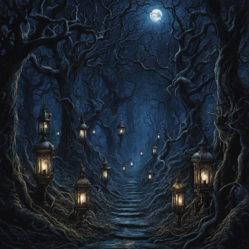 Creepy Gothic Forest with Eldritch Horror