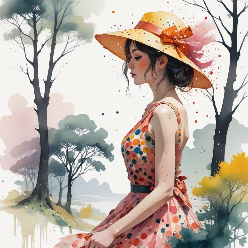 Polka Dot Surrealism: A Retro-Futuristic Abstract Art