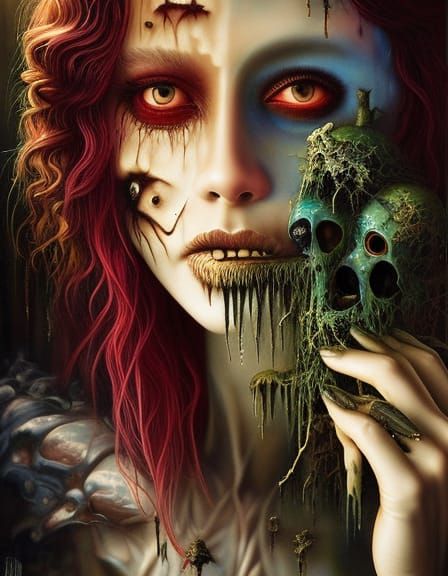 Eerie Zombie in Hyperrealistic Pop Art Style