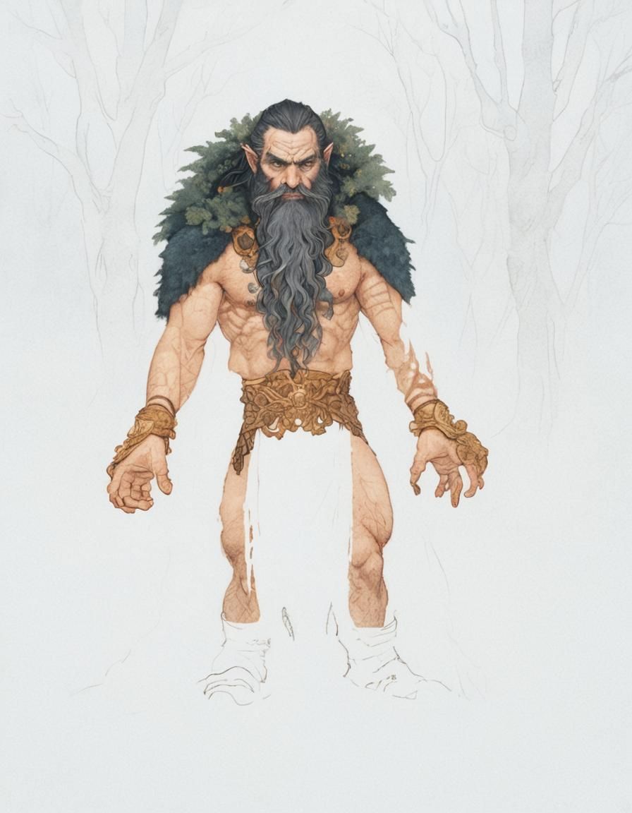 Dwarf Warrior in Mystical Nordic Forest