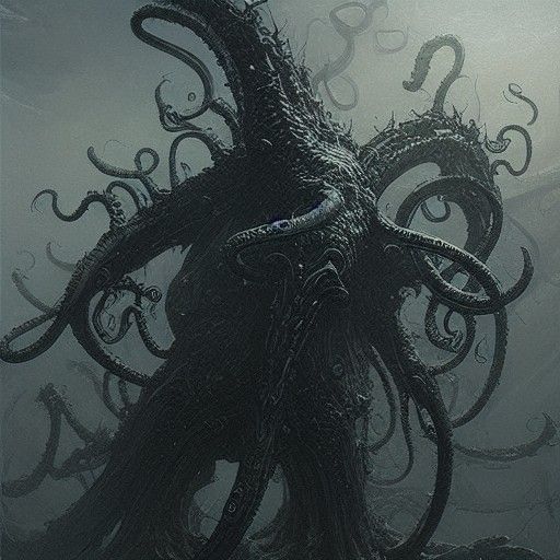 Horrific Tentacle Knight in Gothic Horror Style