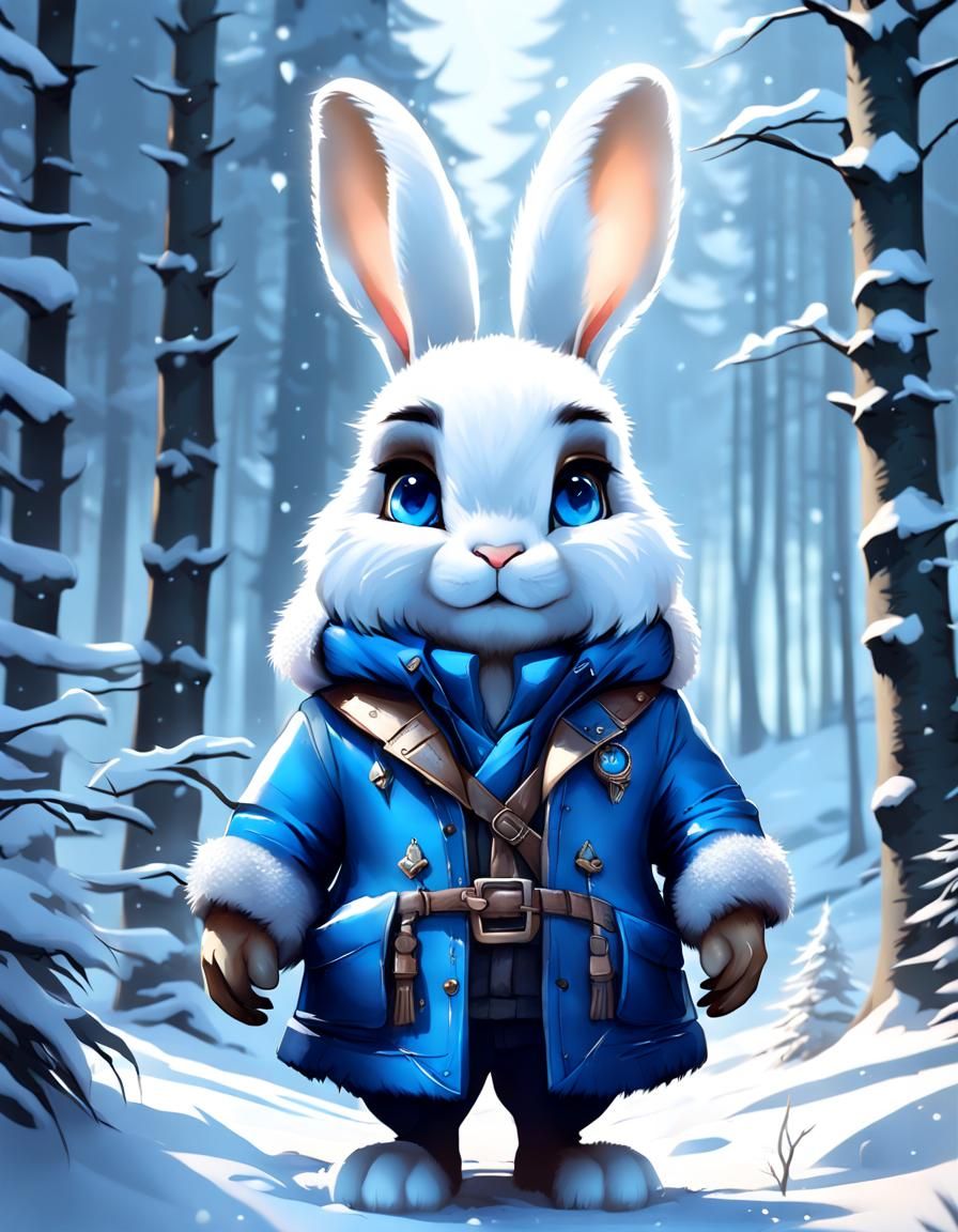 Chibi rabbit in the snow (Mysterious XL v4)