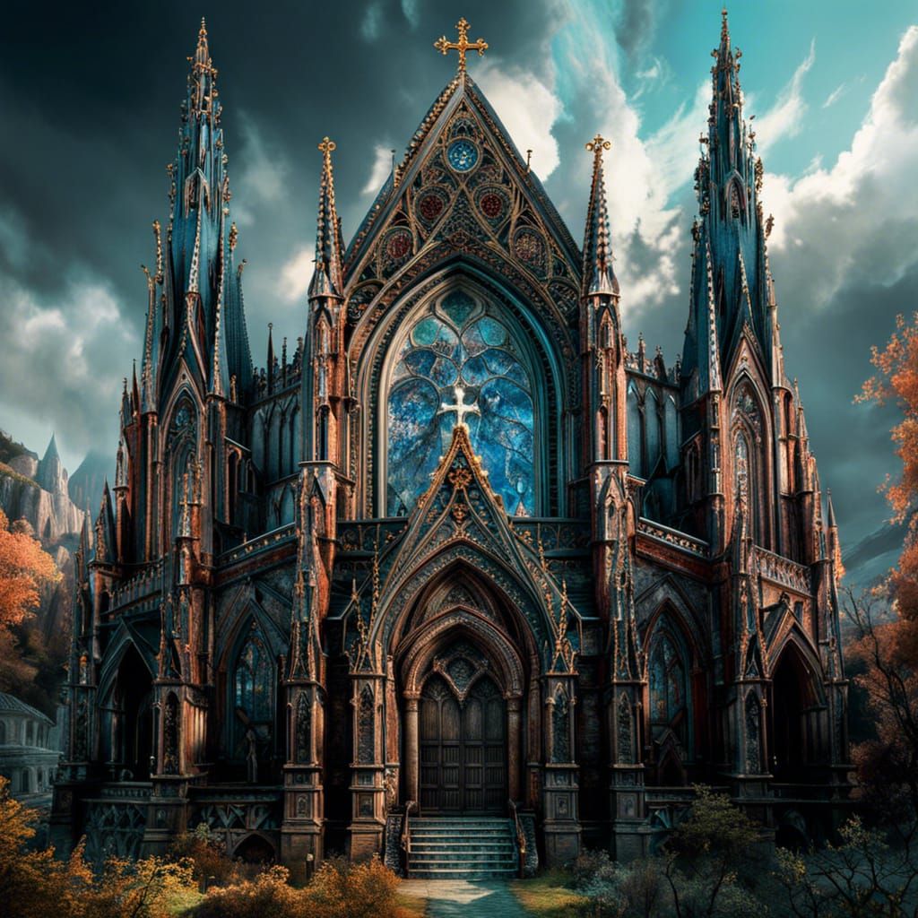 Gothic Church Exterior: Fantasycore Masterpiece