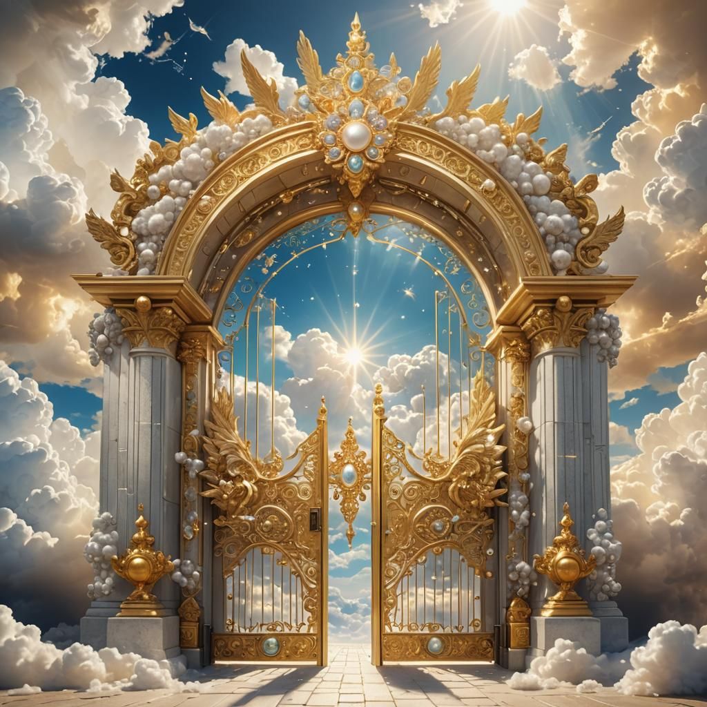Ornate Gates to a Holy City in the Clouds