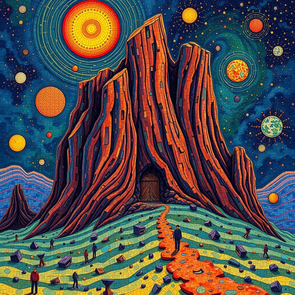 Surreal Impasto Mosaic Pixel Art Photoillustration