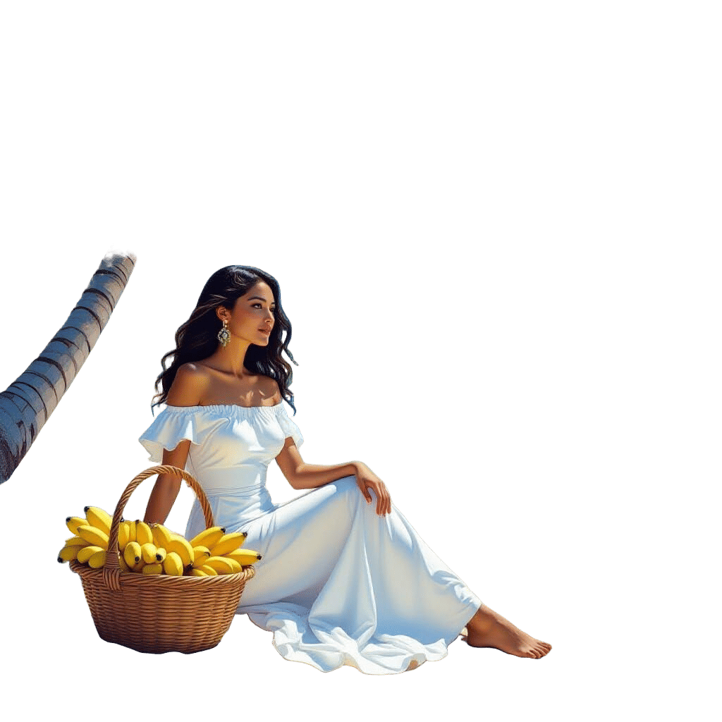 Hawaiian Woman on Beach in Spiritual Oil Painting