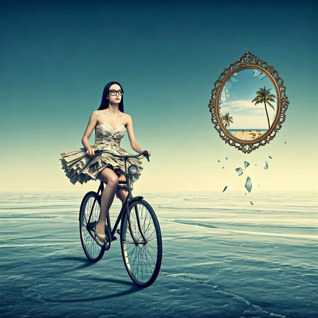 Surreal Frozen Tundra Beach Scene