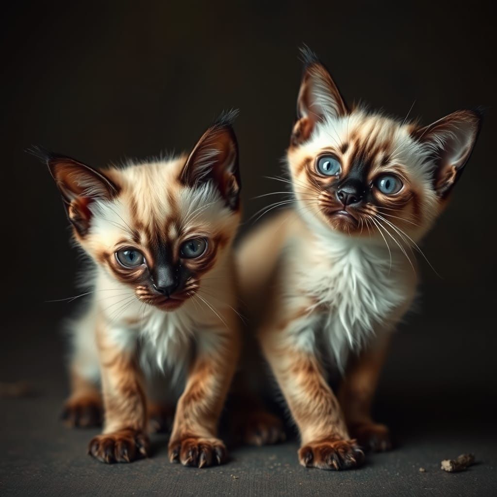 Zombie Siamese Kittens: An AI Generated Image