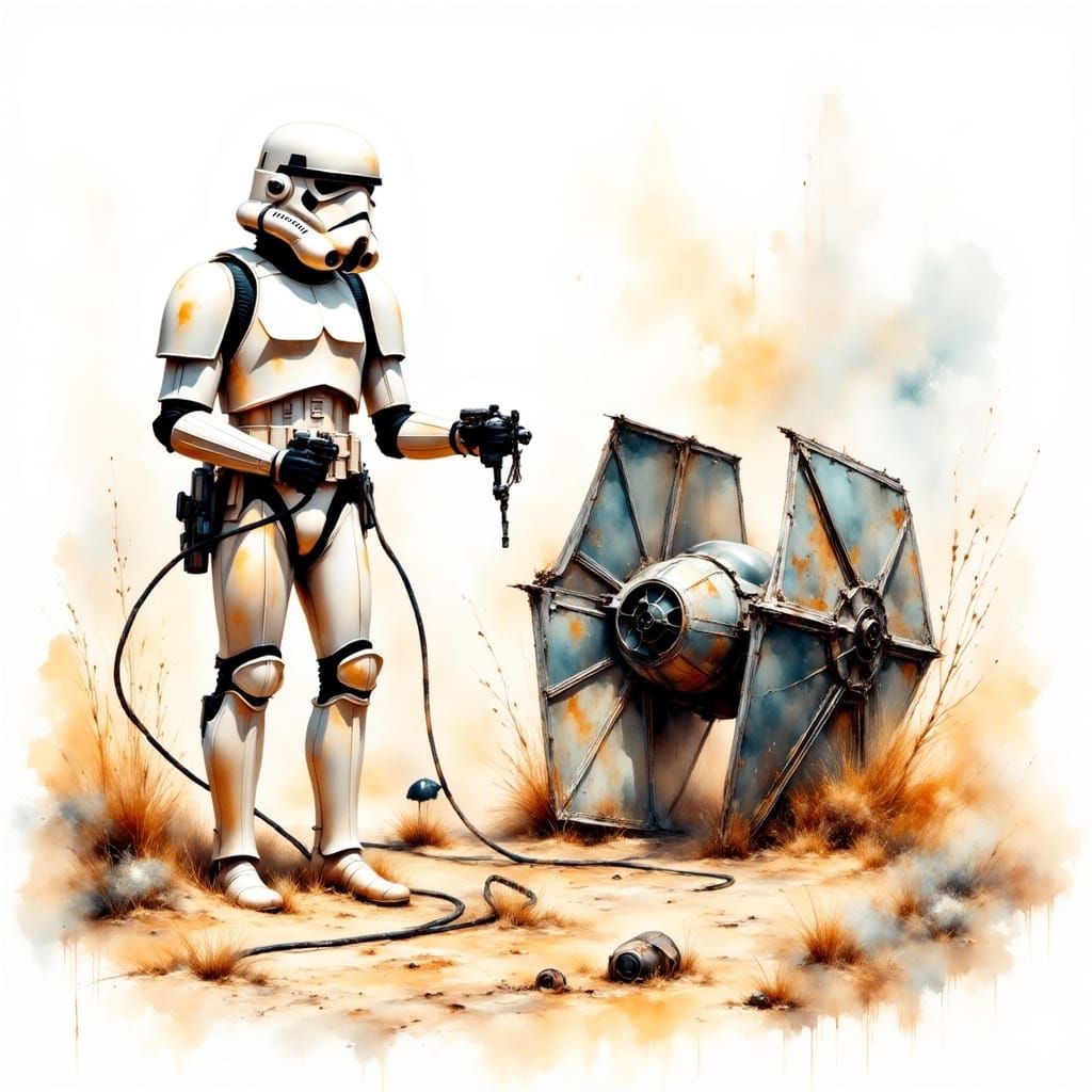 Stormtrooper's Desert Pit Stop: A T-Shirt Design