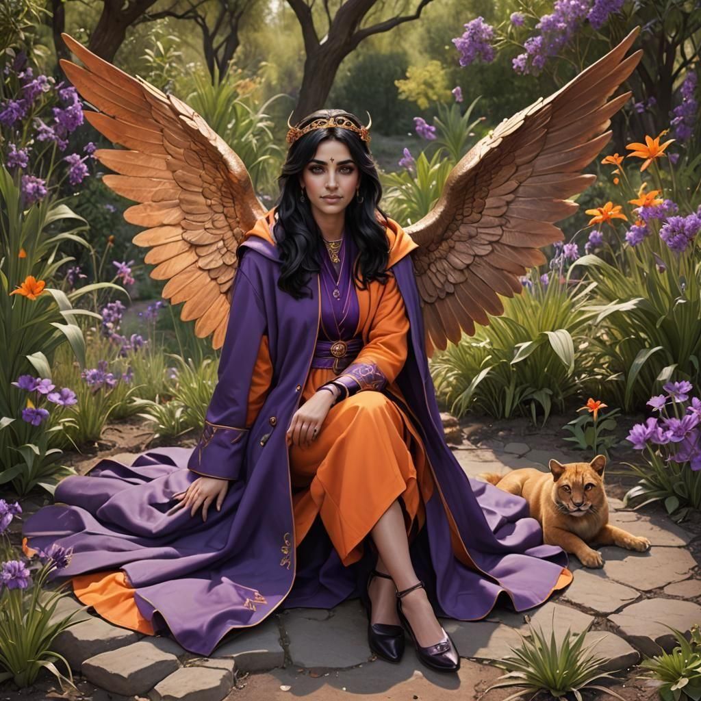 Guardian Angel of Taurus in Oasis, Hyperrealistic
