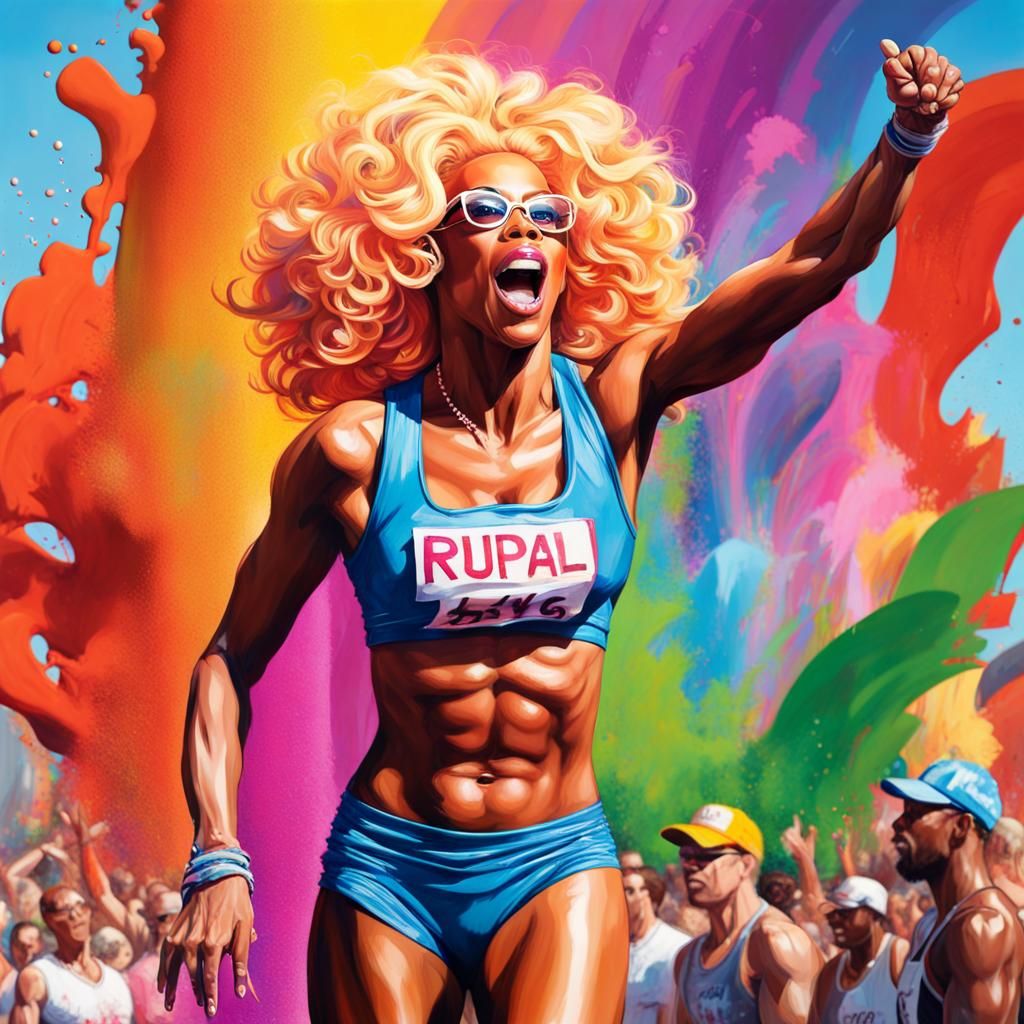 RuPaul Races in Drag at the Olympics