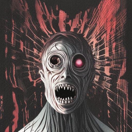 Disturbing Glitch Horror Art in Ito Style