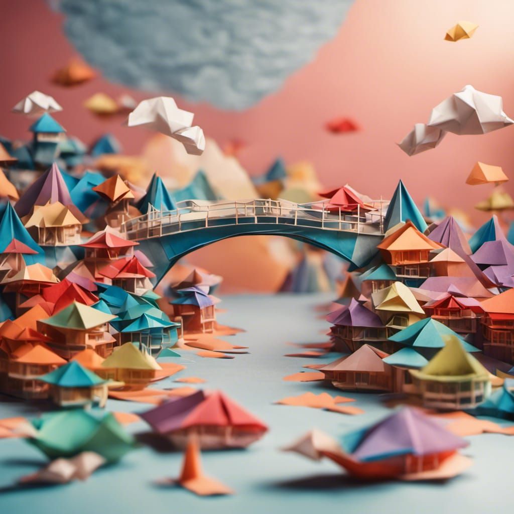 Origami Bridge to City in the Clouds