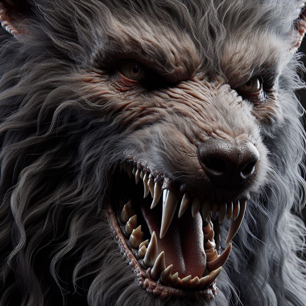 Realistic Werewolf with Piercing Gaze