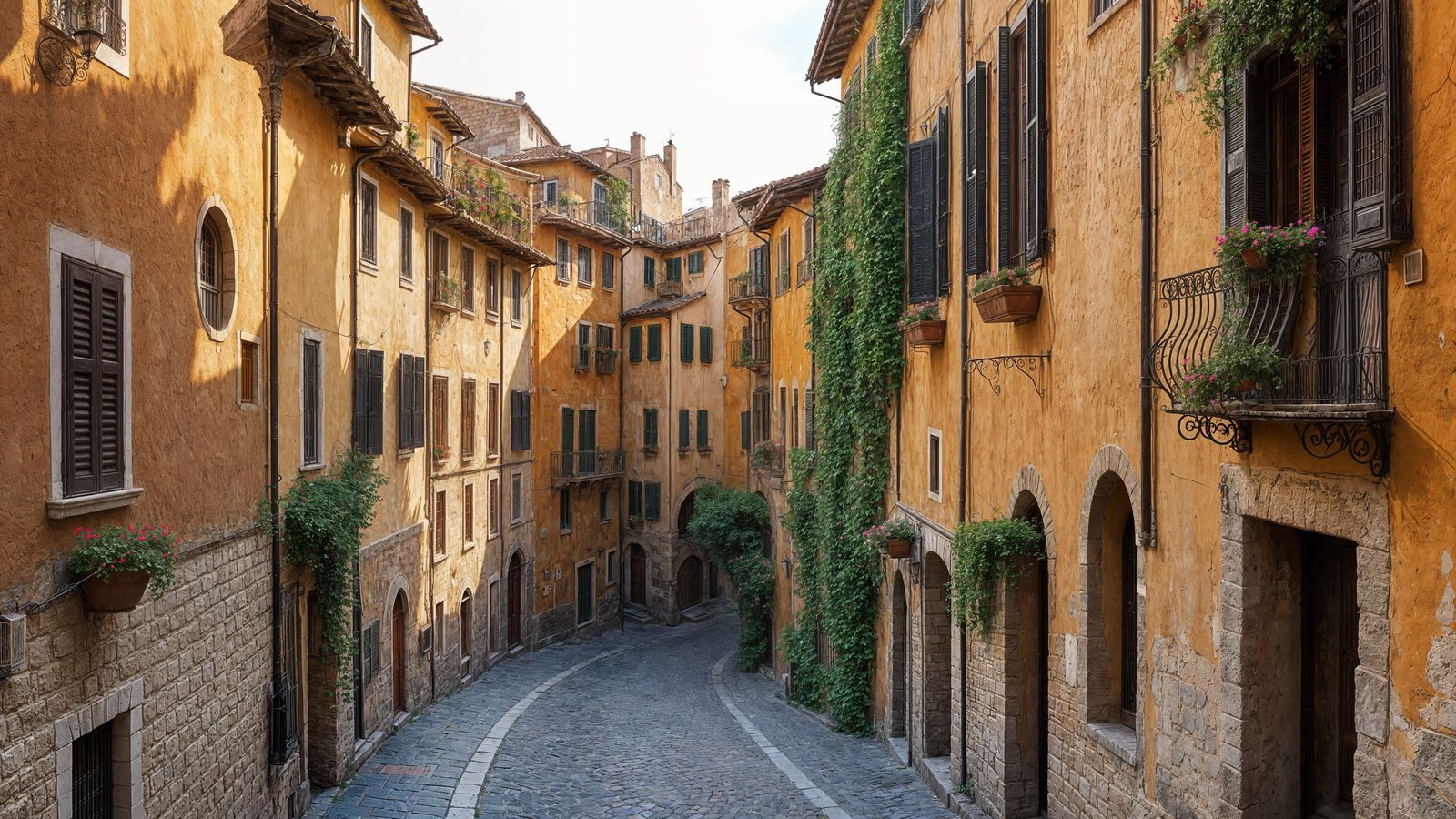 Timeless Italian Cityscape in Warm Earth Tones