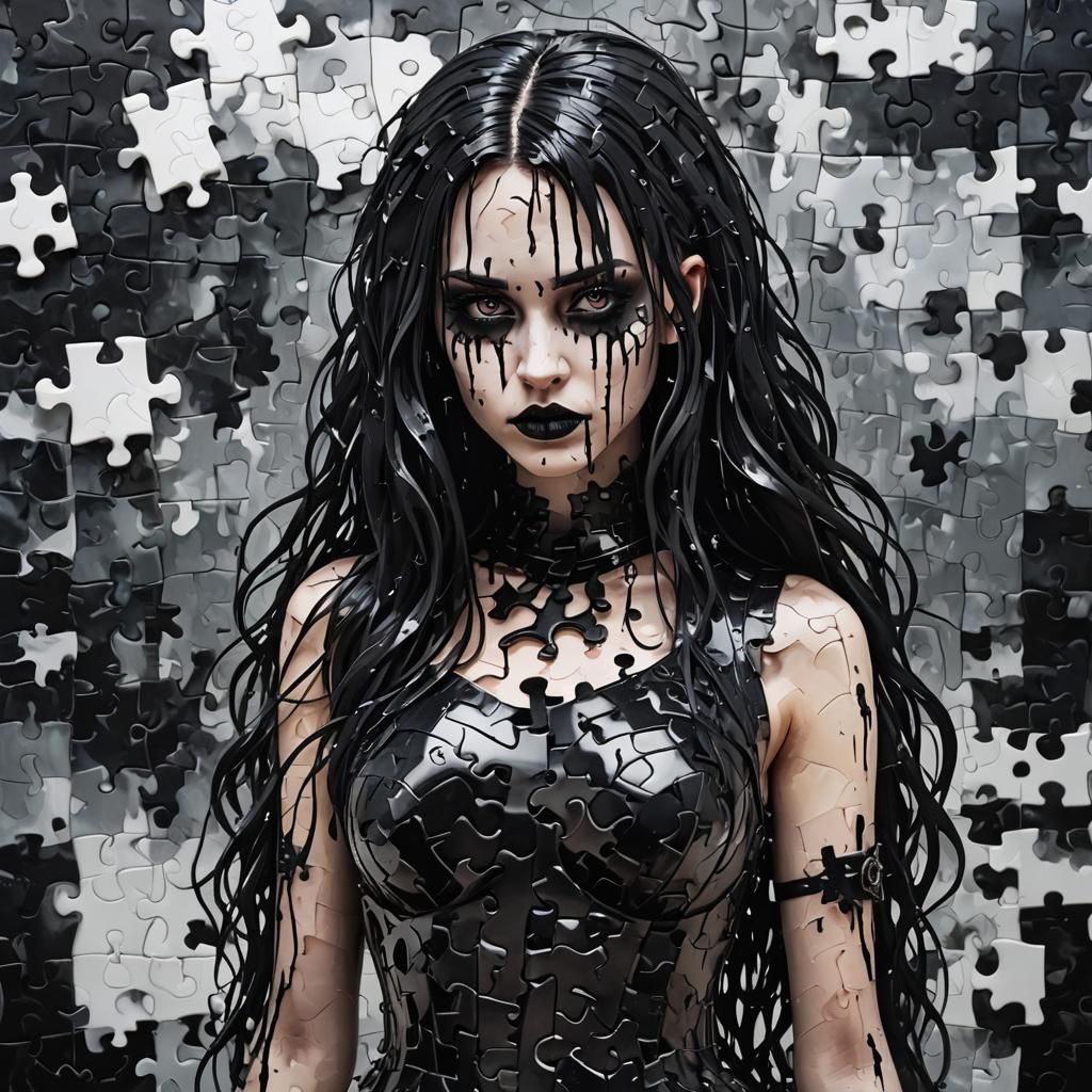 Liquid Puzzle Goth in Saw Movie Set