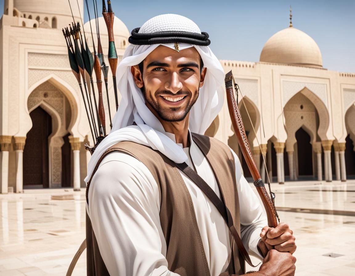 Handsome arabian archer