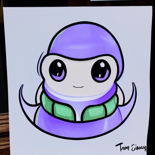Cute Squid Character in Cartoon Style