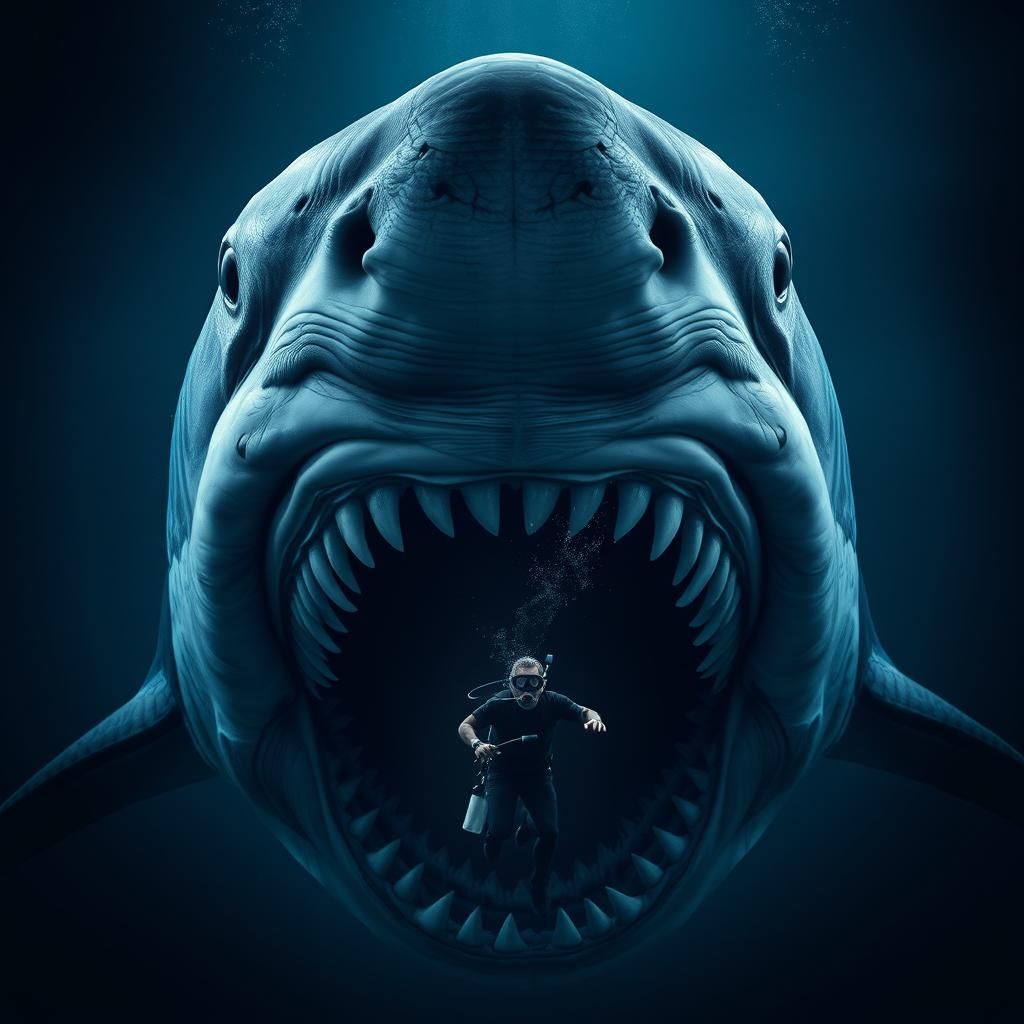 Gigantic Megalodon Emerges from the Deep Sea