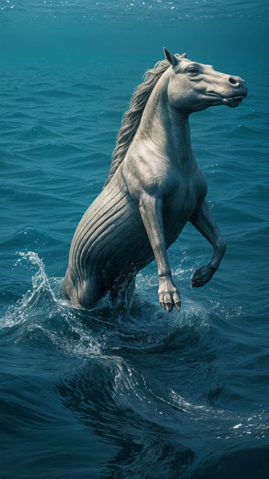 Mythical Hippocampus in Cinematic Film Still