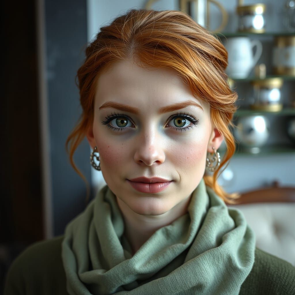 Stunning Irish Woman Portrait in Art Nouveau Style