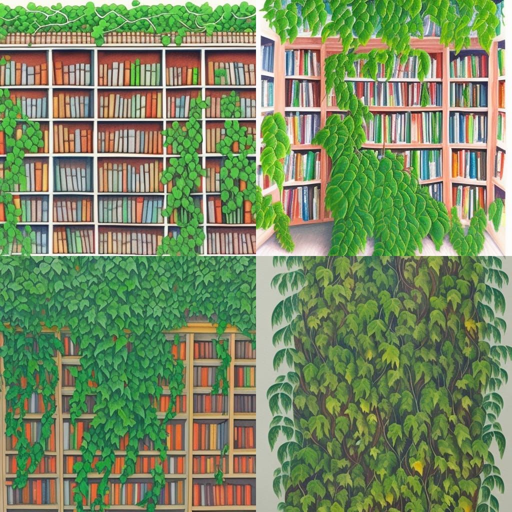 Library Shelves Reclaimed: A Gouache Painting
