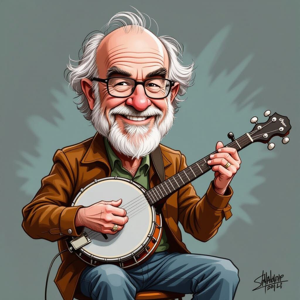 George Carlin Banjo Caricature