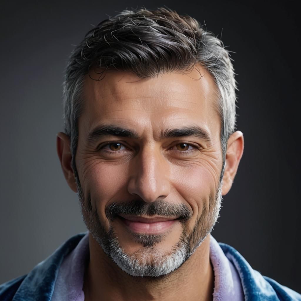 Serene Turkish Man in Velvet Bathrobe, Art Nouveau Style