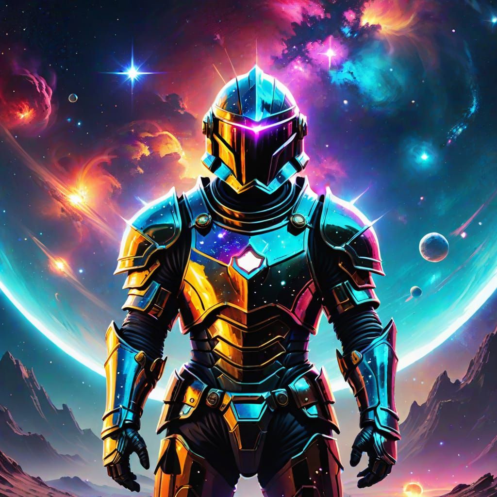 Stellar Knight on Alien Planet in Space Fantasy Style