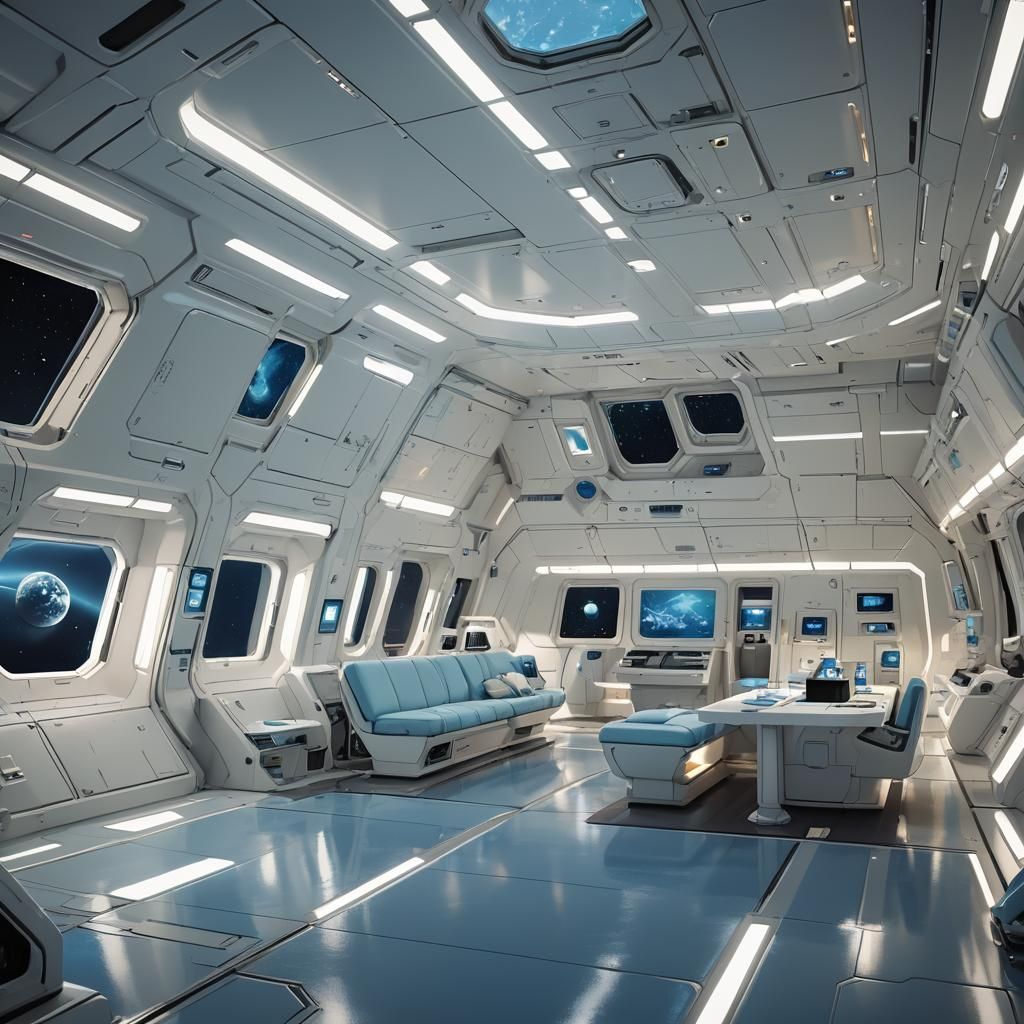 Sleek Space Station Home in Zero Gravity