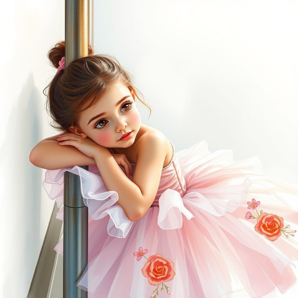Surreal Pastel Ballerina in Gentle Repose