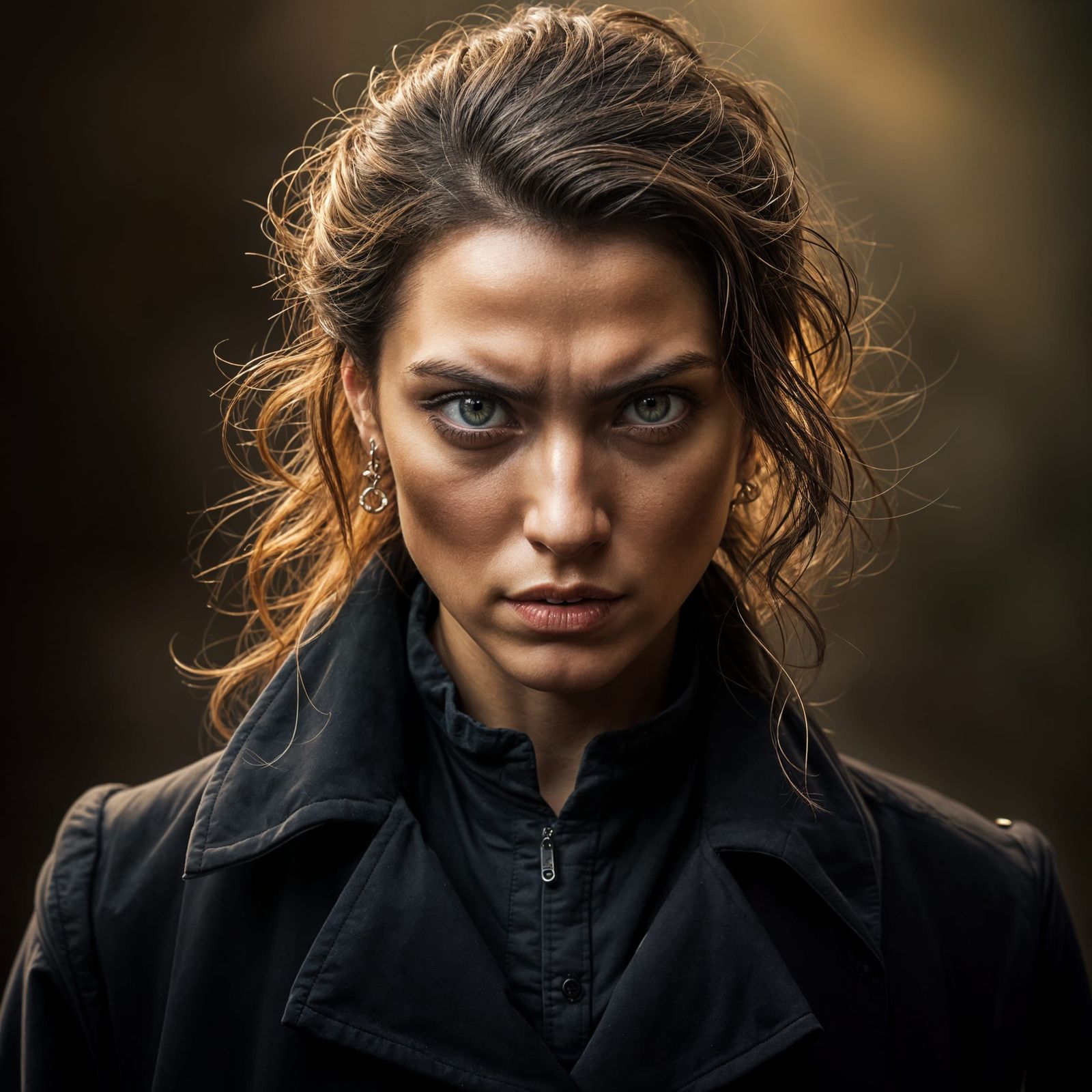 Woman Displaying Beauty, Determination, and Complex Emotions