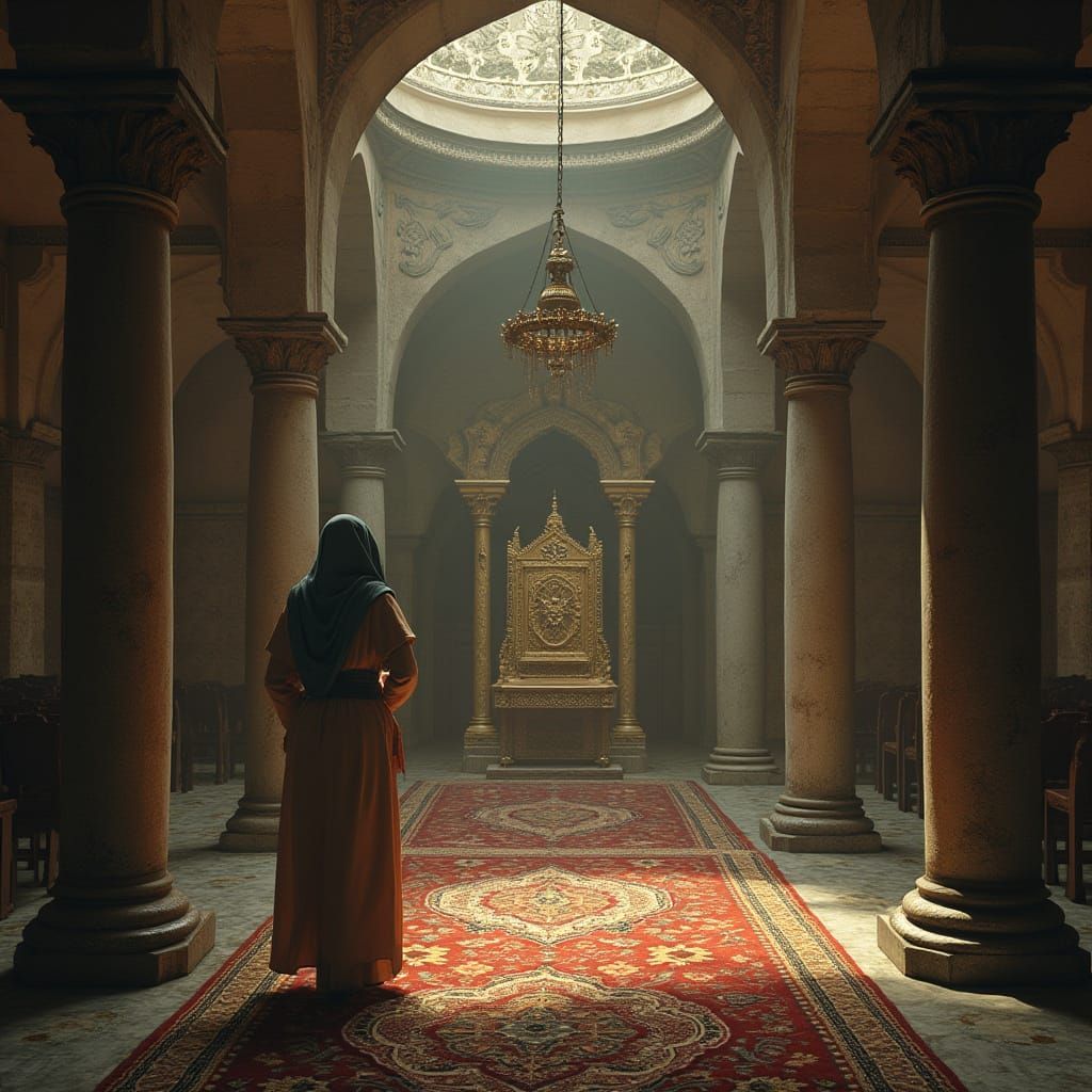 Elderly Man in Ottoman Palace, Oil Painting Style