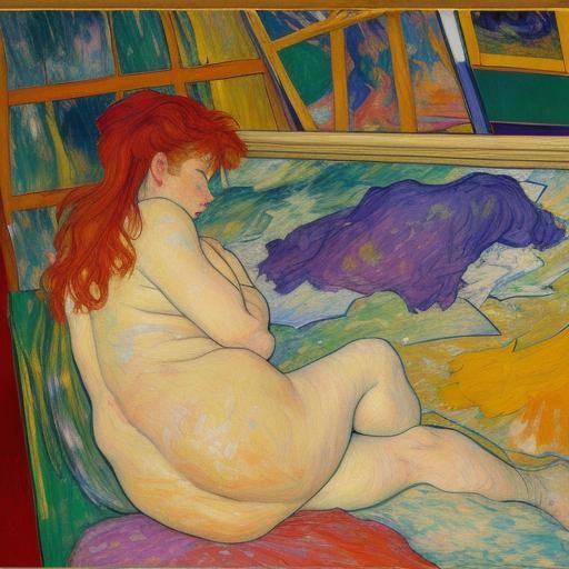 Artist Studio Scene in Expressionist Style