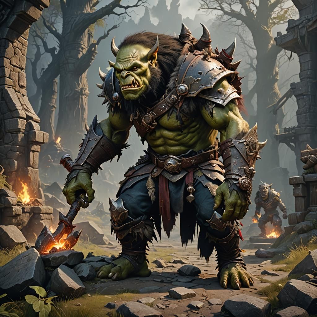 Orc and Worg Fantasy Concept Art