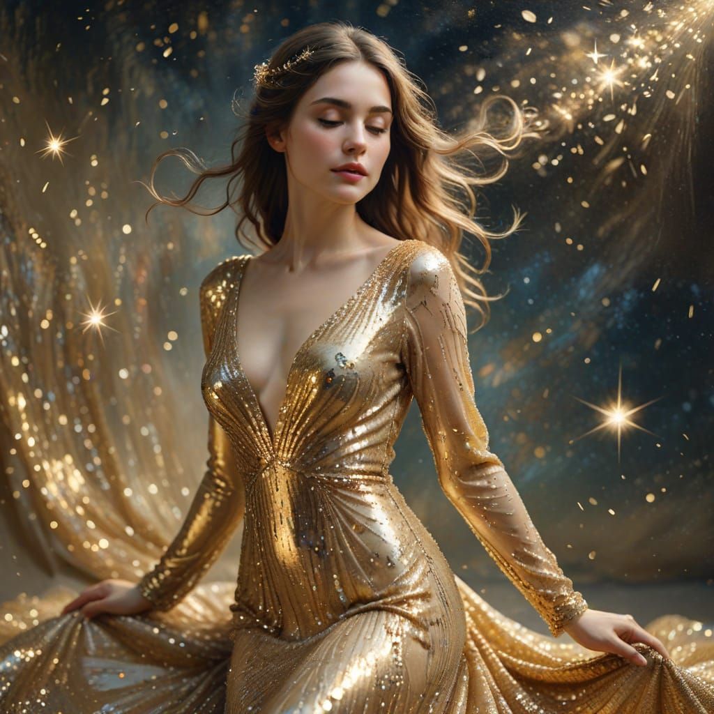 Ethereal Gold Goddess in Soft Focus