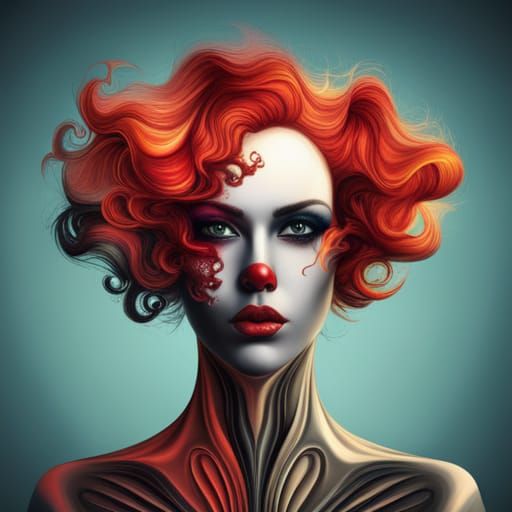 Depressed Clown: Abstract Vector Fractal Art